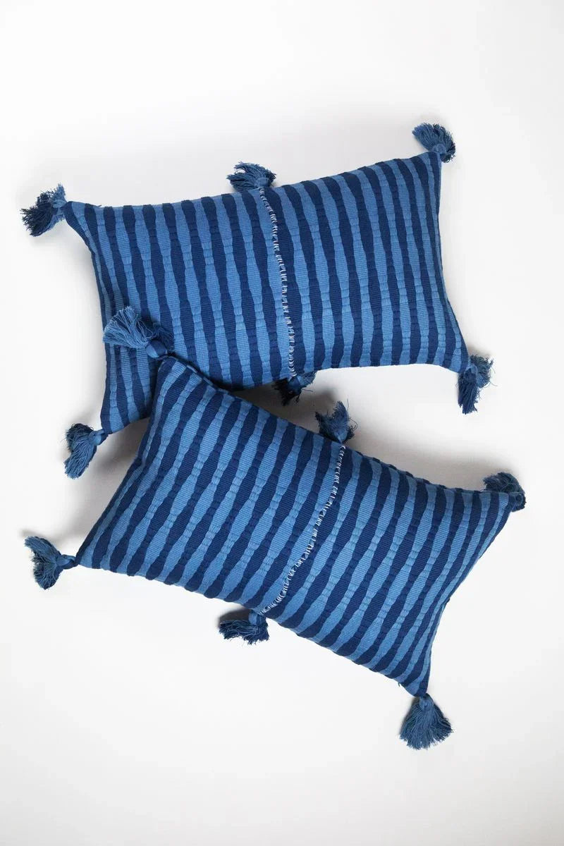 Antigua Pillow - Natural Indigo Archive New York