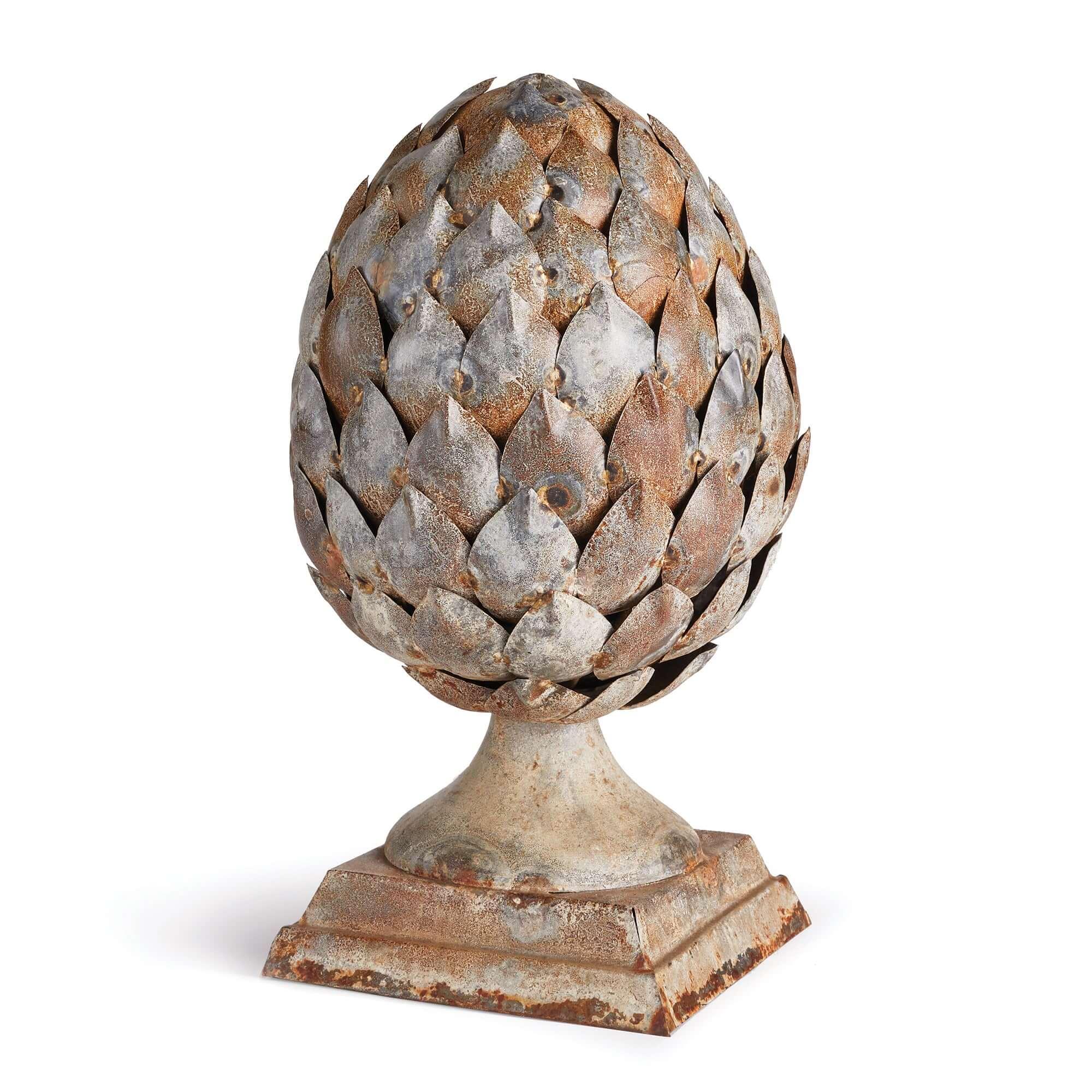 Antique Artichoke Ornament on Pedestal Base Vintage Shopper