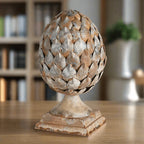 Antique Artichoke Ornament on Pedestal Base - House Of Avana