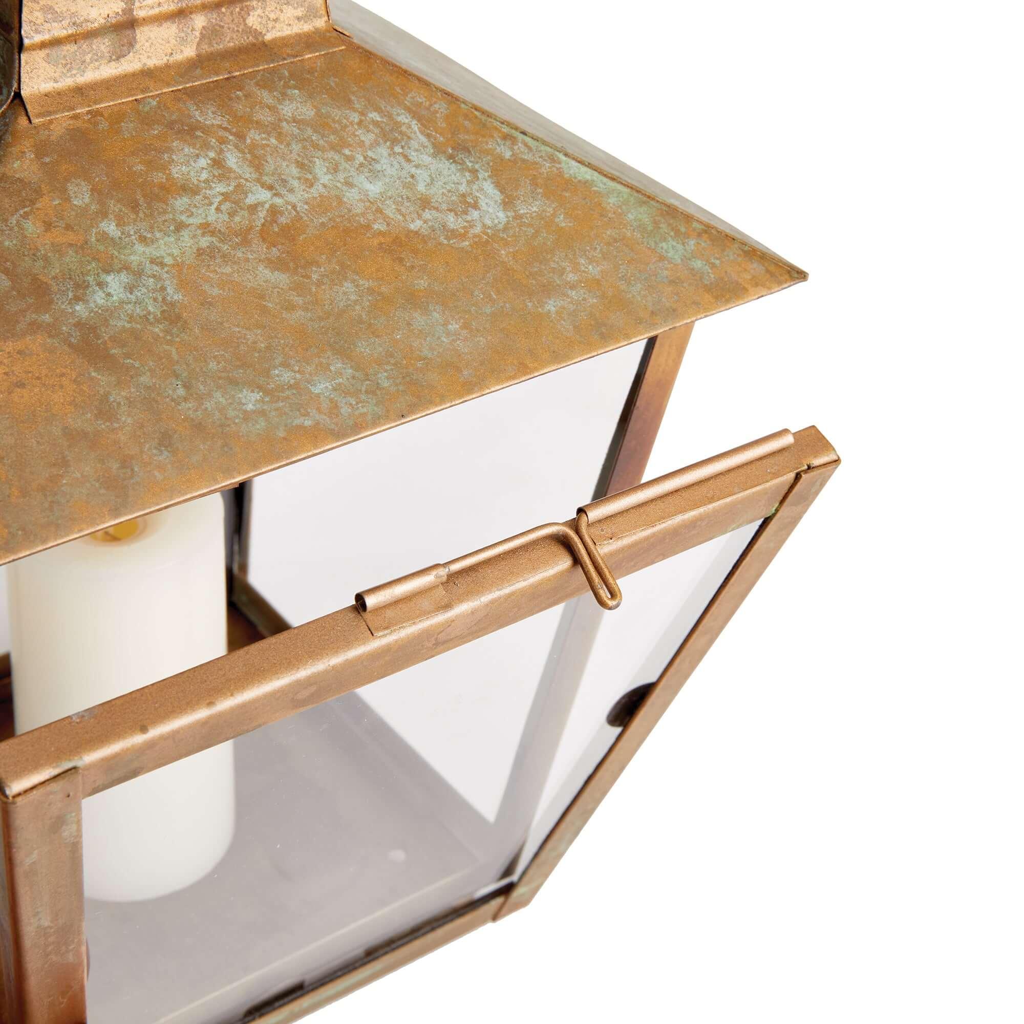 Antique Copper Pagoda Lantern with Weathered Patina Vintage Shopper