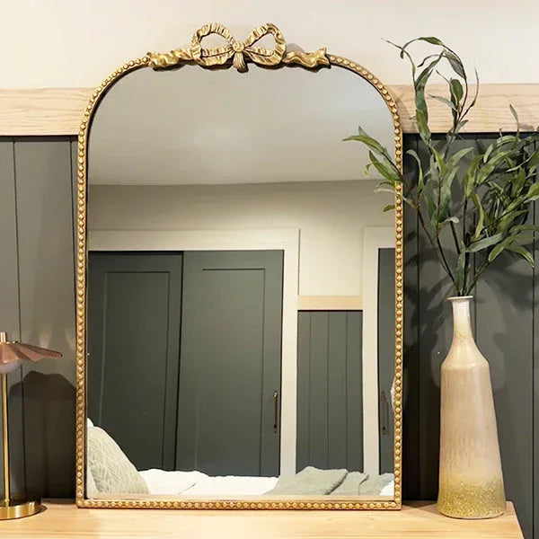 Antique Gold Bow Mirror, Choose Your Size Decor Steals