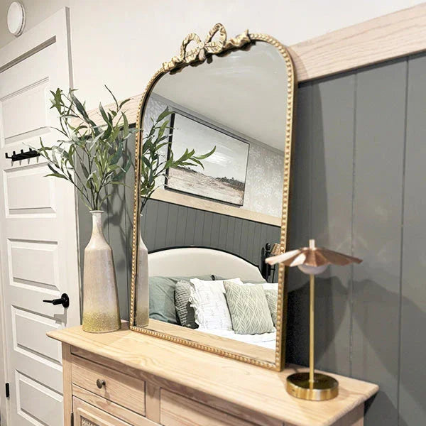 Antique Gold Bow Mirror, Choose Your Size Decor Steals