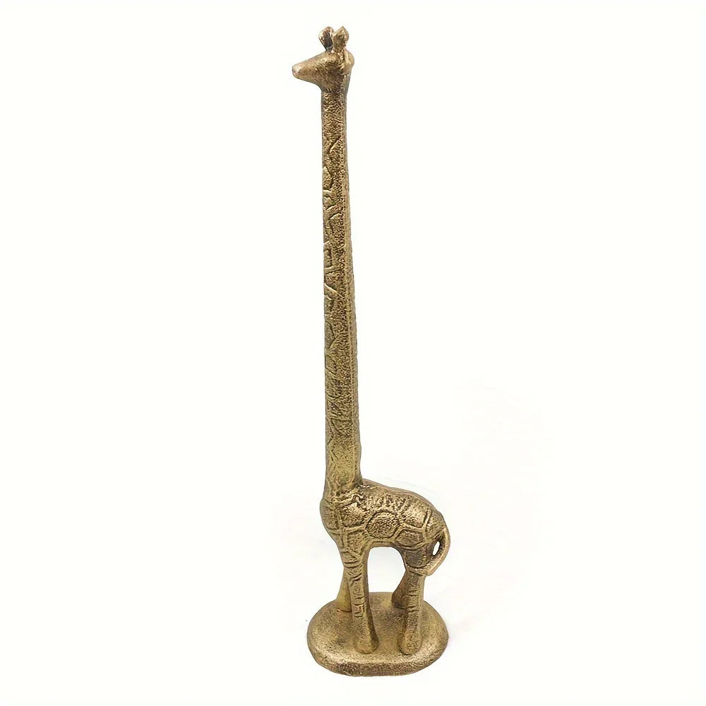 Antique Hand Cast Giraffe Kitchen Towel Holder - House of Avana