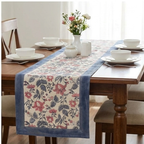 Antique Rose & Charcoal handmade 13-piece cotton table linen set | handmade Jaipur handicraft table runners table mats napkins hand block India natural colors aesthetics | House of Avana