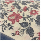 Antique Rose & Charcoal cotton napkin corner detail | India natural colors hand block table runners napkins table mats Jaipur handmade aesthetics handicraft | House of Avana