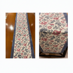 Antique Rose & Charcoal table runner with House of Avana artisan product tags | hand block printed table runners napkins table mats Jaipur handmade handicraft India natural colors | House of Avana