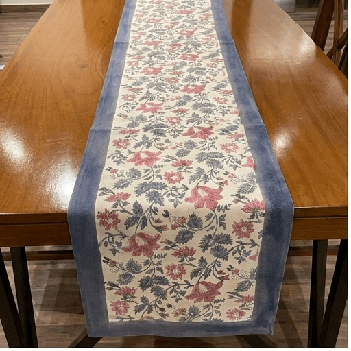 Antique Rose & Charcoal table linen individual piece detail | Jaipur handicraft aesthetics handmade table runners napkins table mats India natural colors hand block | House of Avana [[SKU:HOA-TR-ARCH-004]]