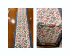 Antique Rose & Charcoal Sanganer handmade cotton table runner | hand block printed table runners napkins table mats Jaipur handmade handicraft India natural colors | House of Avana [[SKU:HOA-TR-ARCH-004]]