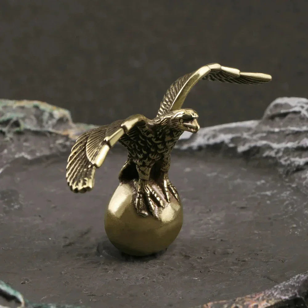 Antique Vintage Bronze Eagle Statue for Home Decor - House of Avana