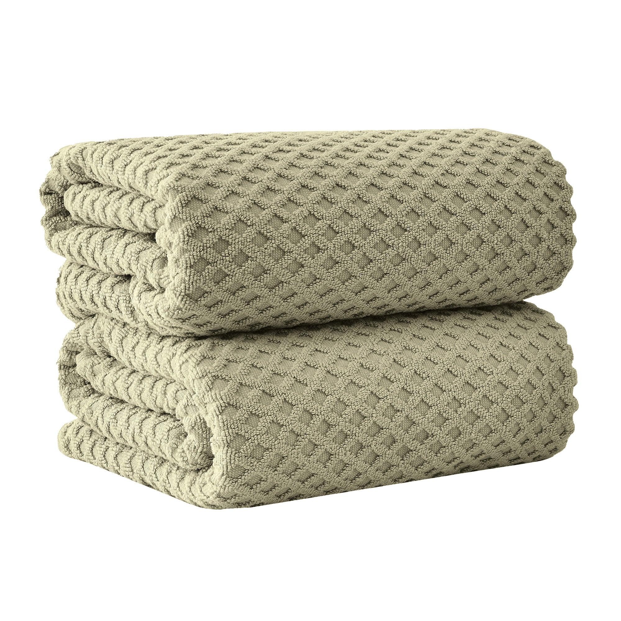 Cotton Diamond Waffle Weave Bath Towel Set - Grayson Collection Great Bay Home