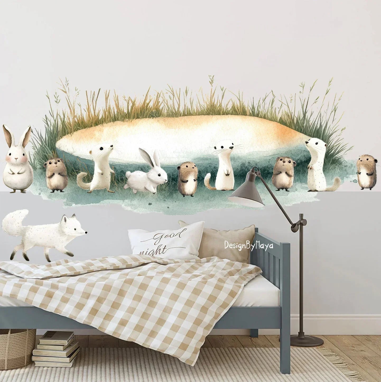 Arctic Animal Friends - Fabric Nursery Wall Art Decals, alternate view - House Of Avana