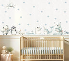Arctic Animal Friends - Fabric Nursery Wall Art Decals, side view - House Of Avana