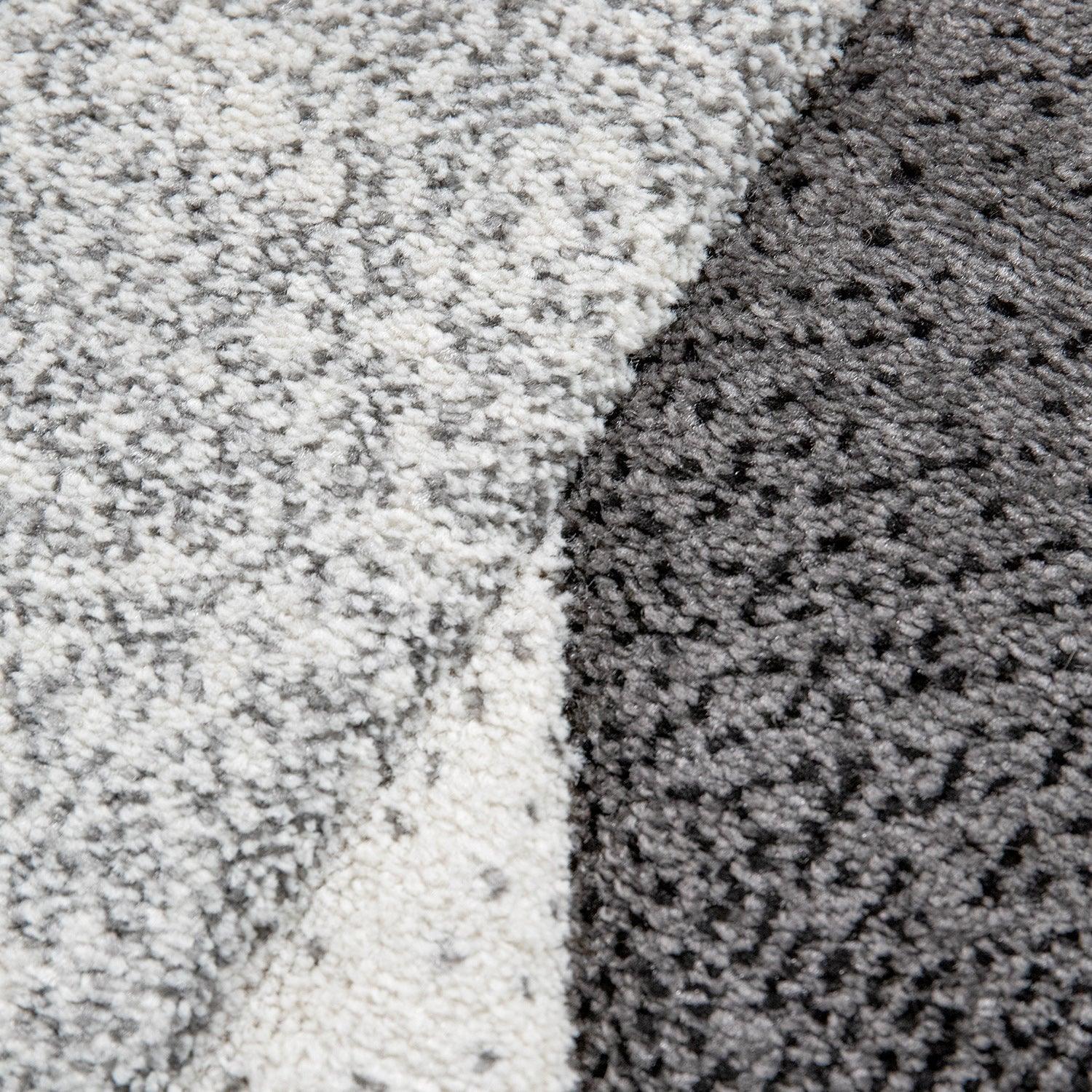 Living Room Rug Madeira Bordered with Geometric Pattern - Grey RugYourHome