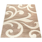 Area Rug Lafleur Modern Floral Pattern with Contour Cut - Beige RugYourHome