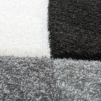 Area Rug Madeira Abstract Curved Pattern - Black White RugYourHome