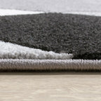 Area Rug Madeira Abstract Curved Pattern - Black White RugYourHome