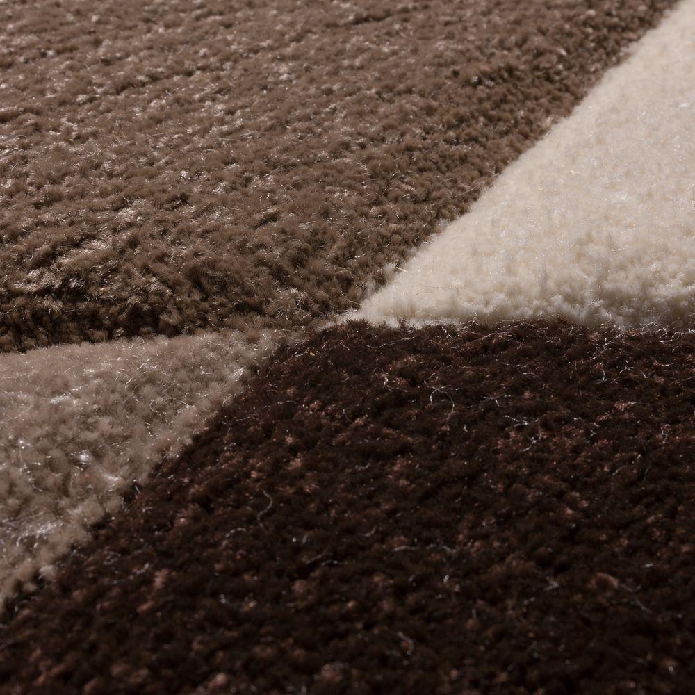 Area Rug Madeira Abstract Curved Pattern - Brown Beige RugYourHome