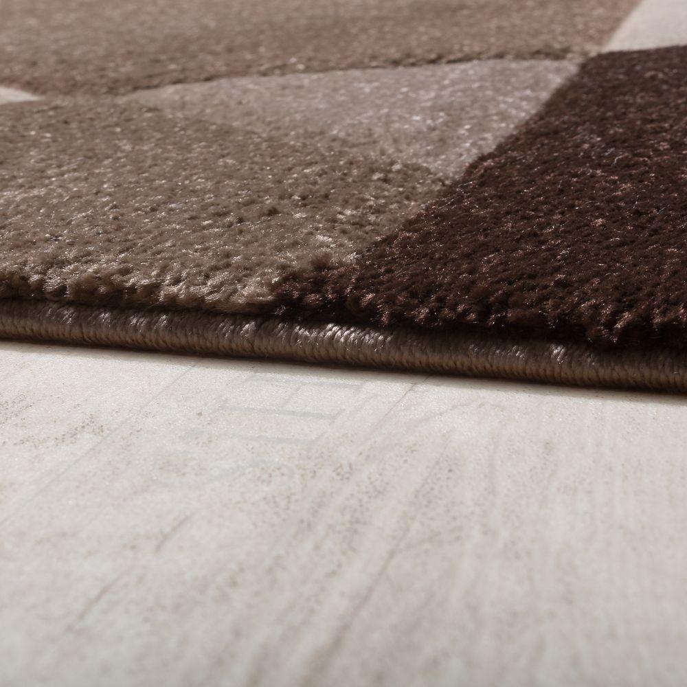 Area Rug Madeira Abstract Curved Pattern - Brown Beige RugYourHome