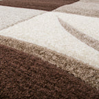 Area Rug Madeira Checkered with Contour Cut - Brown RugYourHome