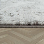 Area Rug Marble Pattern Checkered in Grey Gold Beige RugYourHome