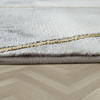 Area Rug Marble Pattern Hardwearing in Grey Gold Beige RugYourHome