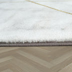 Area Rug Marble Pattern Hardwearing in Grey Gold Cream - House of Avana