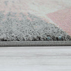 Area Rug Mero Modern Abstract Design - Pink White Grey RugYourHome
