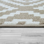 Area Rug Stella Moroccan Diamond Pattern - Pastel Beige White - House of Avana
