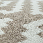 Area Rug Stella Moroccan Diamond Pattern - Pastel Beige White - House of Avana