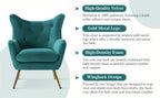 Velvet Wingback Arm Chair with Luxurious Upholstery, product packaging - House Of Avana