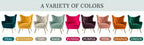 Velvet Wingback Arm Chair with Luxurious Upholstery, dimensions view - House Of Avana