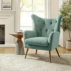 Velvet Wingback Arm Chair with Luxurious Upholstery, alternate view - House Of Avana