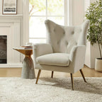Velvet Wingback Arm Chair with Luxurious Upholstery, alternate view - House Of Avana