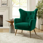 Velvet Wingback Arm Chair with Luxurious Upholstery, alternate view - House Of Avana