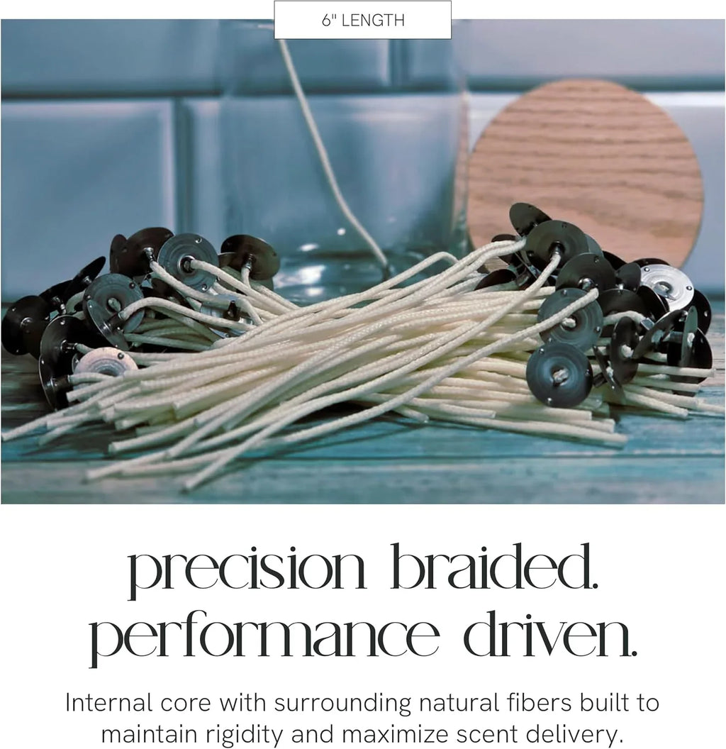 White cotton wicks, 6-inch length, for oil diffusers - House of Avana