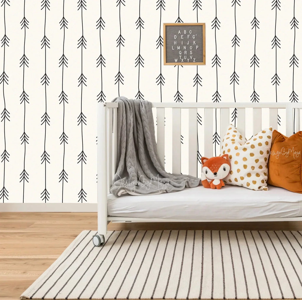 Arrows Forest - Nursery Wall Decor Wallpapers, front view - House Of Avana