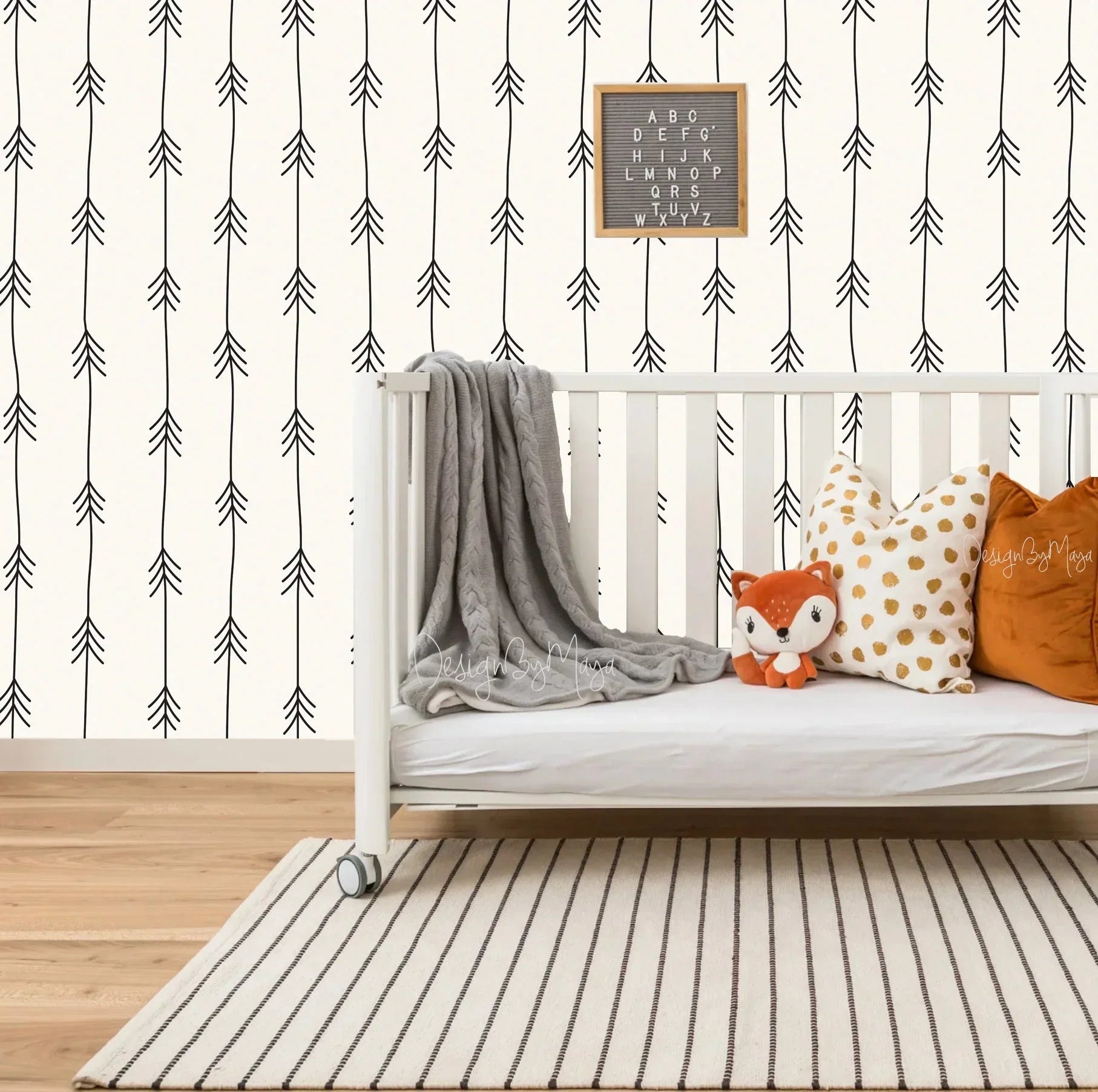 Arrows Forest - Nursery Wall Decor Wallpapers, front view - House Of Avana