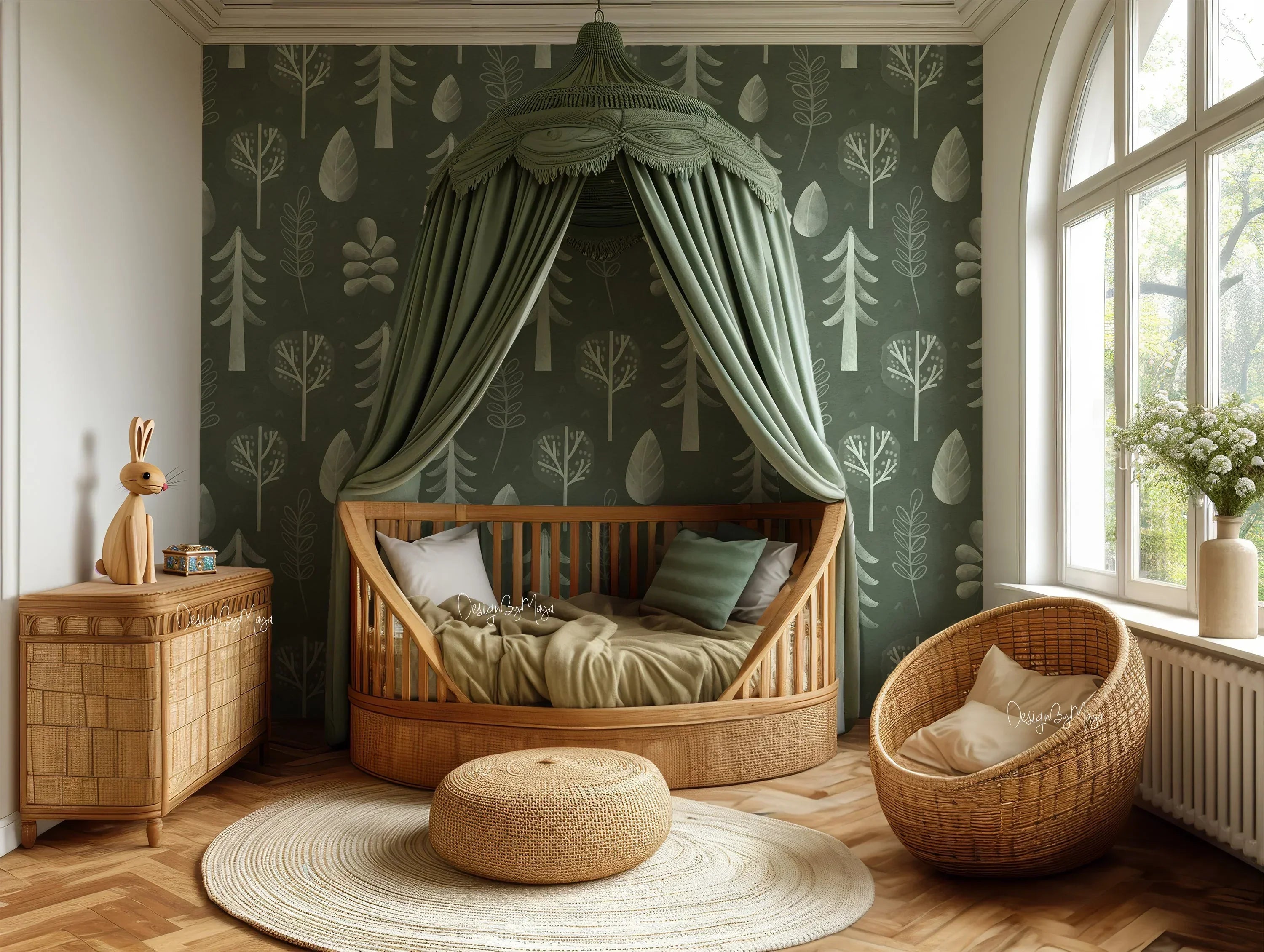Arrows Forest - Nursery Wall Decor Wallpapers, angled view - House Of Avana