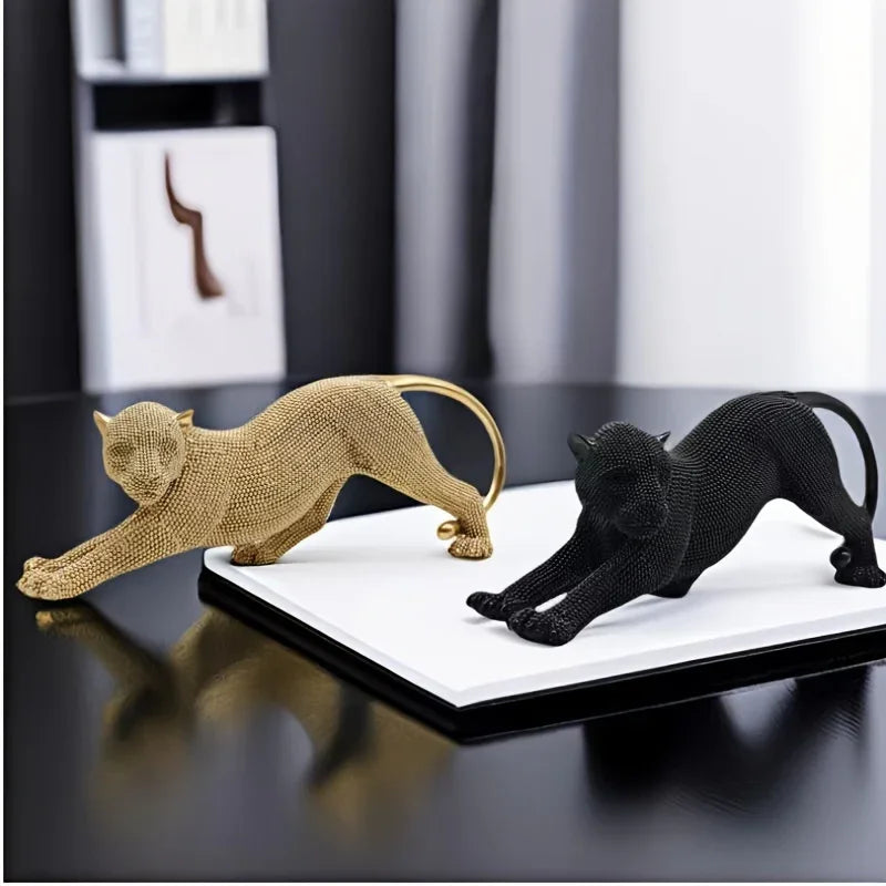 Artful Rhinestone Leopard Figurine Statue - House of Avana