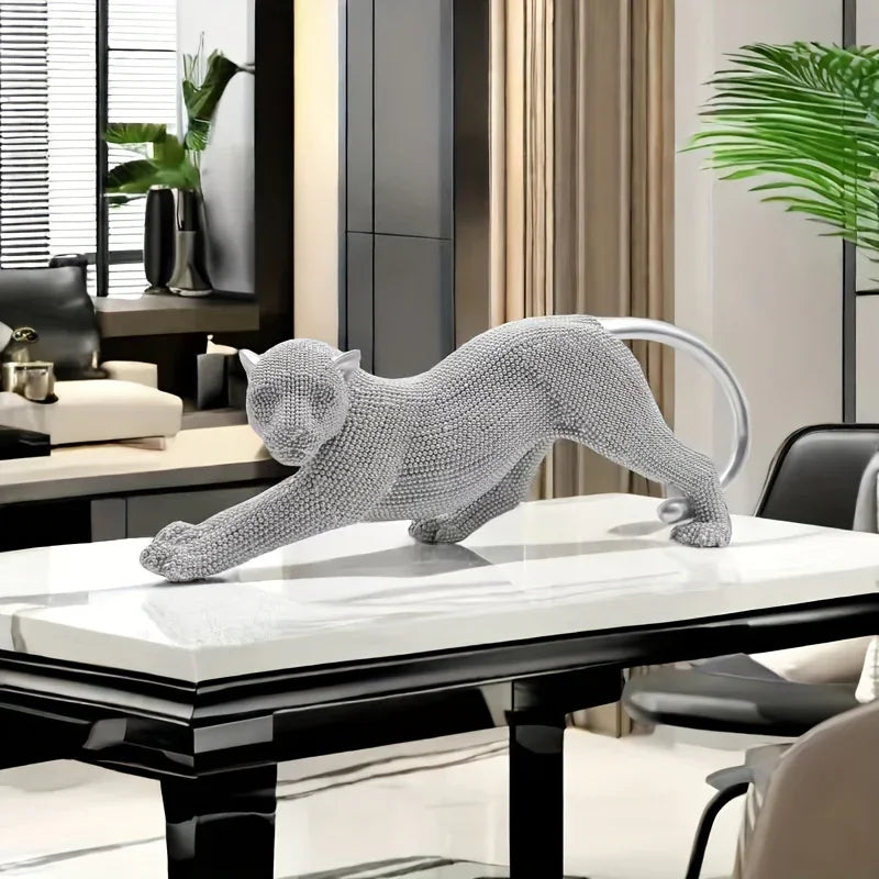 Artful Rhinestone Leopard Figurine Statue - House of Avana