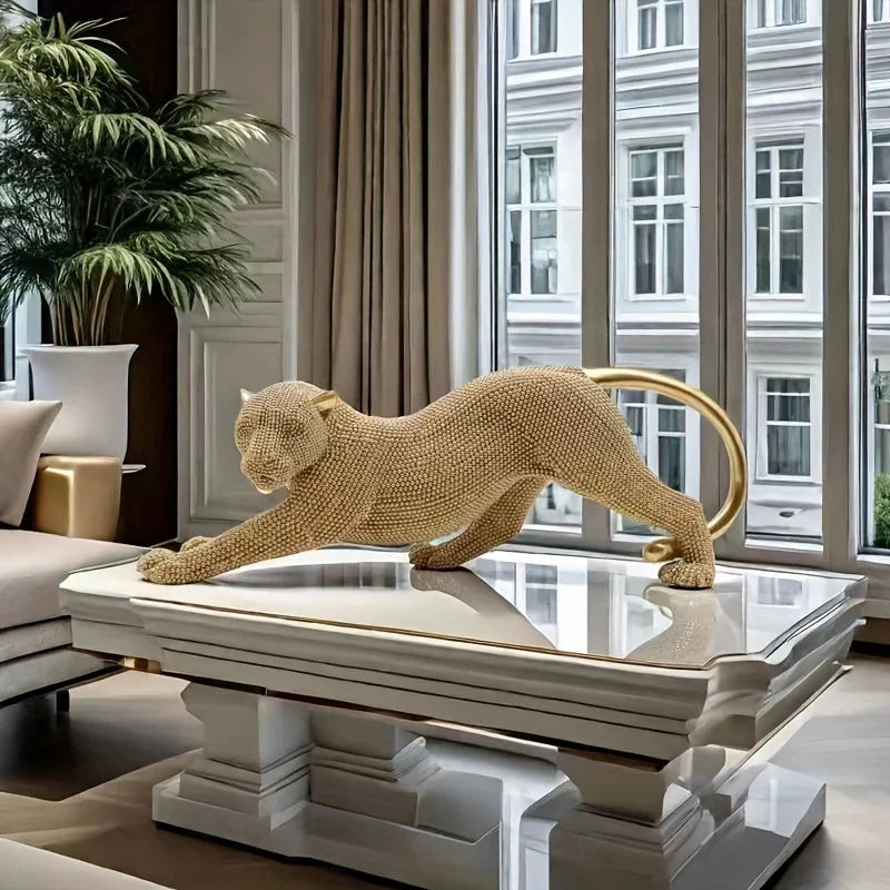 Artful Rhinestone Leopard Figurine Statue - House of Avana