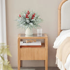 SHARKBEE 18pcs Artificial Pine Branches with Red Berry Picks 27.94cm Winter Christmas Greenery Fake Juniper Leaves Norfolk Pine Stems Needles for Craft Wreath Garland Vase House Of Avana