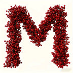 Artificial Poinsettia Garland 2-pack Faux Holly Ivy Vine, front view - House Of Avana