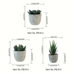 Green artificial succulents in concrete pots, low-maintenance decor - House of Avana