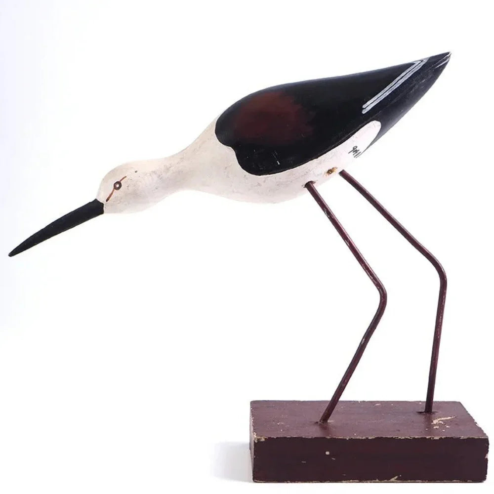 Artistic Long-legged Wooden Waterfowl Bird for Desktop Home Decor - House Of Avana