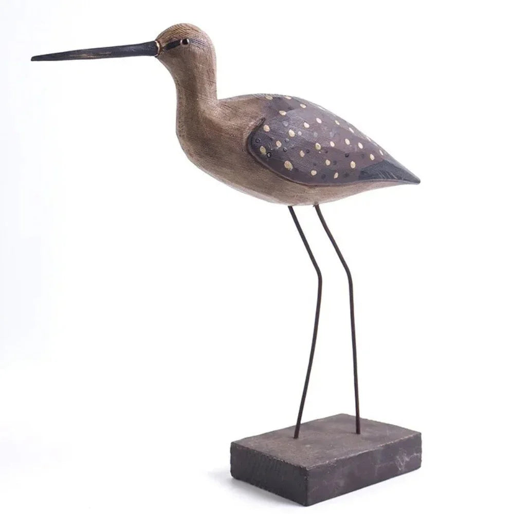 Artistic Long-legged Wooden Waterfowl Bird for Desktop Home Decor - House Of Avana