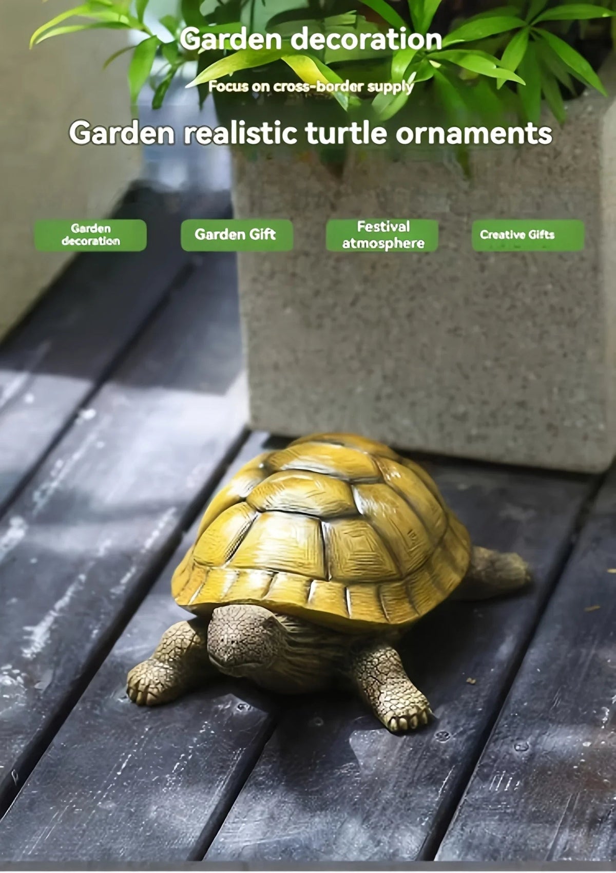 Garden Turtle Statue Decoration, Artistic Simulation Animal Sculpture, Outdoor Decoration of... - House Of Avana [[SKU:HOA-GSC-004]]