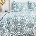 Arts & Crafts Floral Printed Duvet Set, front view - House Of Avana