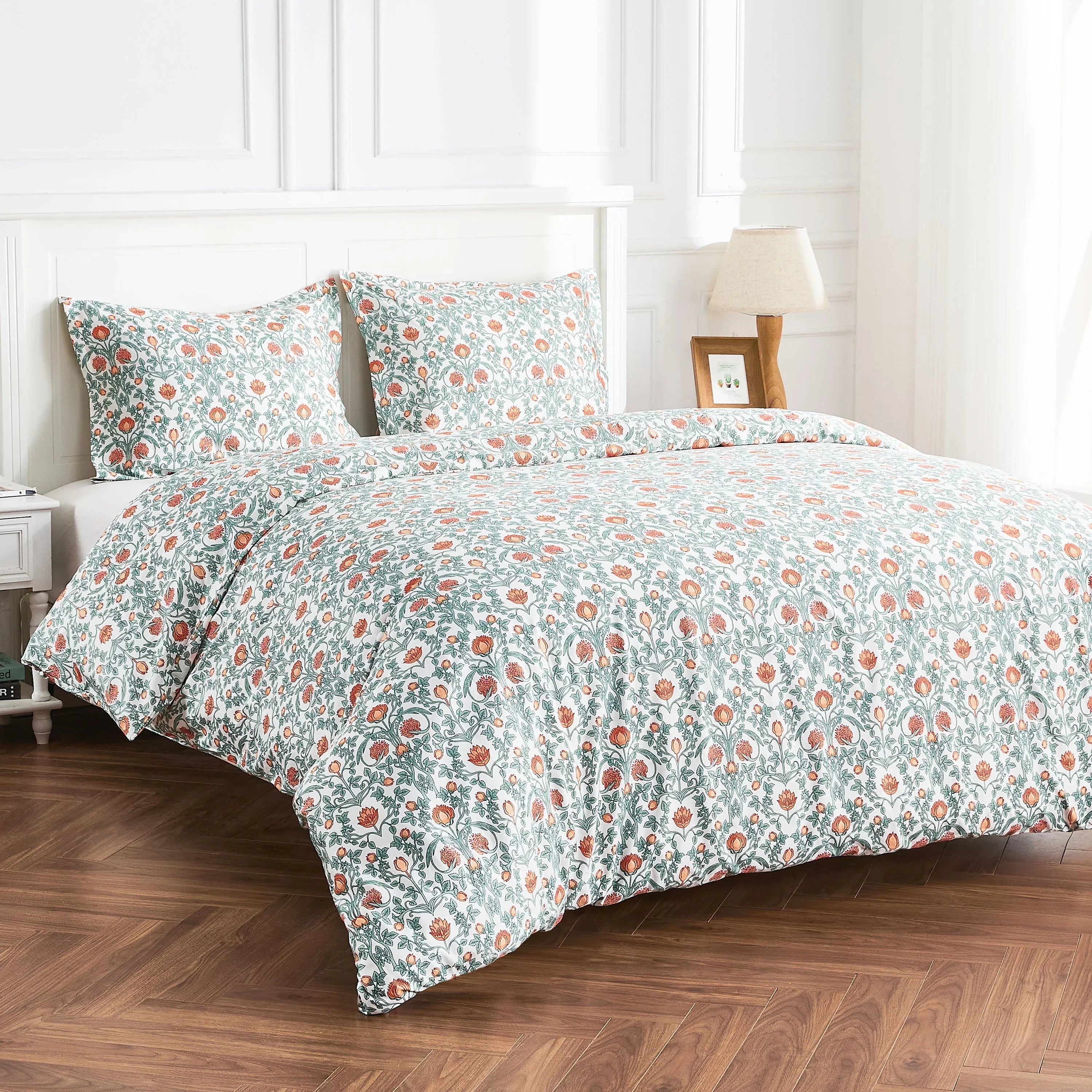 Arts & Crafts Floral Printed Duvet Set, alternate view - House Of Avana