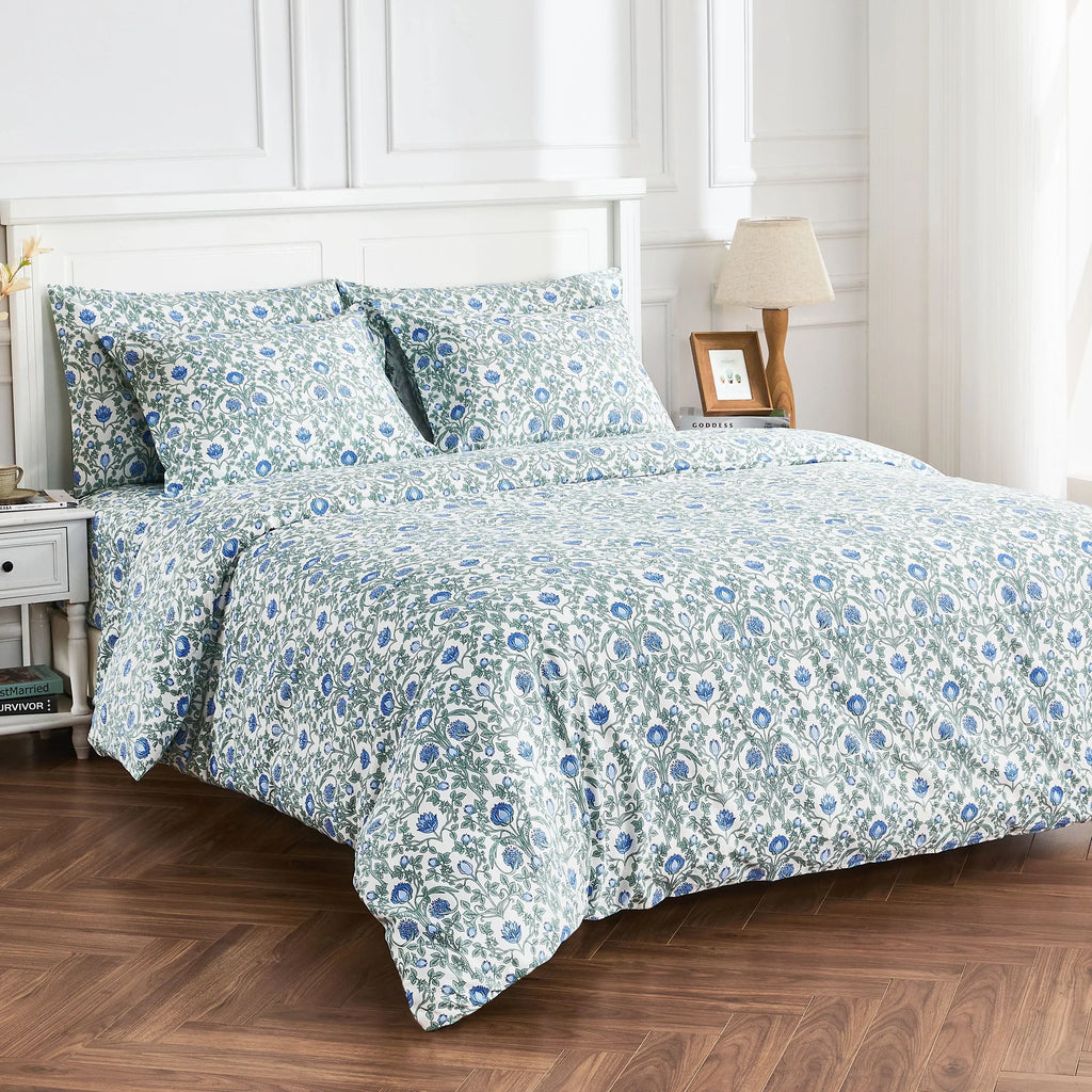 Arts & Crafts Floral Printed Duvet Set, alternate view - House Of Avana